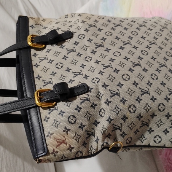 FLASH SALE! Auth Louis Vuitton Denim Francoise 2 Way Mini Lin Shoulder/Handbag - Picture 5 of 16